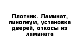 Плотник. Ламинат, линолеум, установка дверей, откосы из ламината 